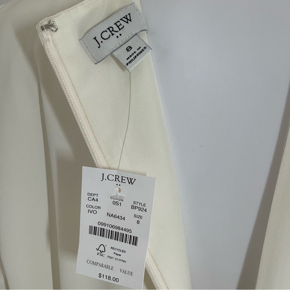 J.Crew Short-sleeve belted suiting dress size 8 - Picture 8 of 12